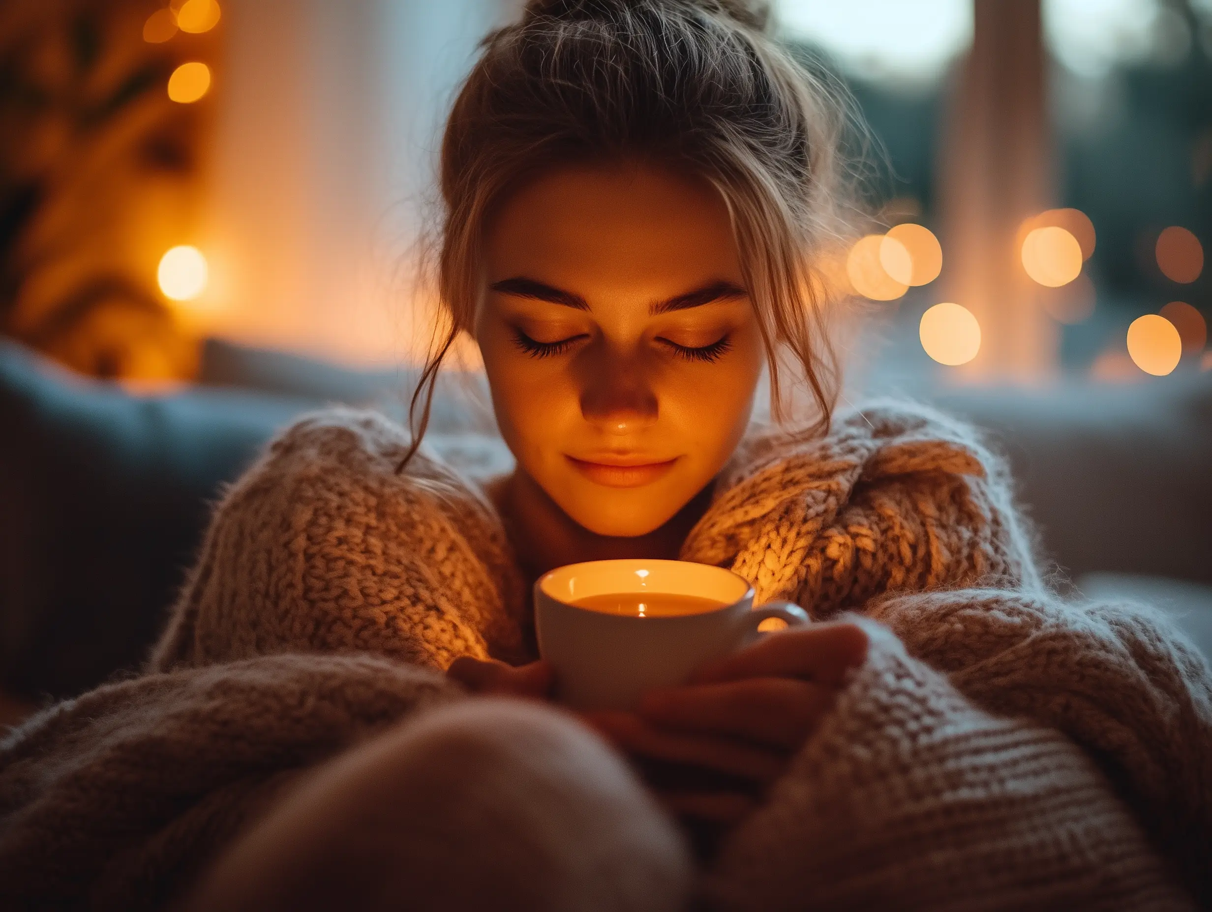 Person practicing mindfulness to manage racing thoughts in a peaceful environment.